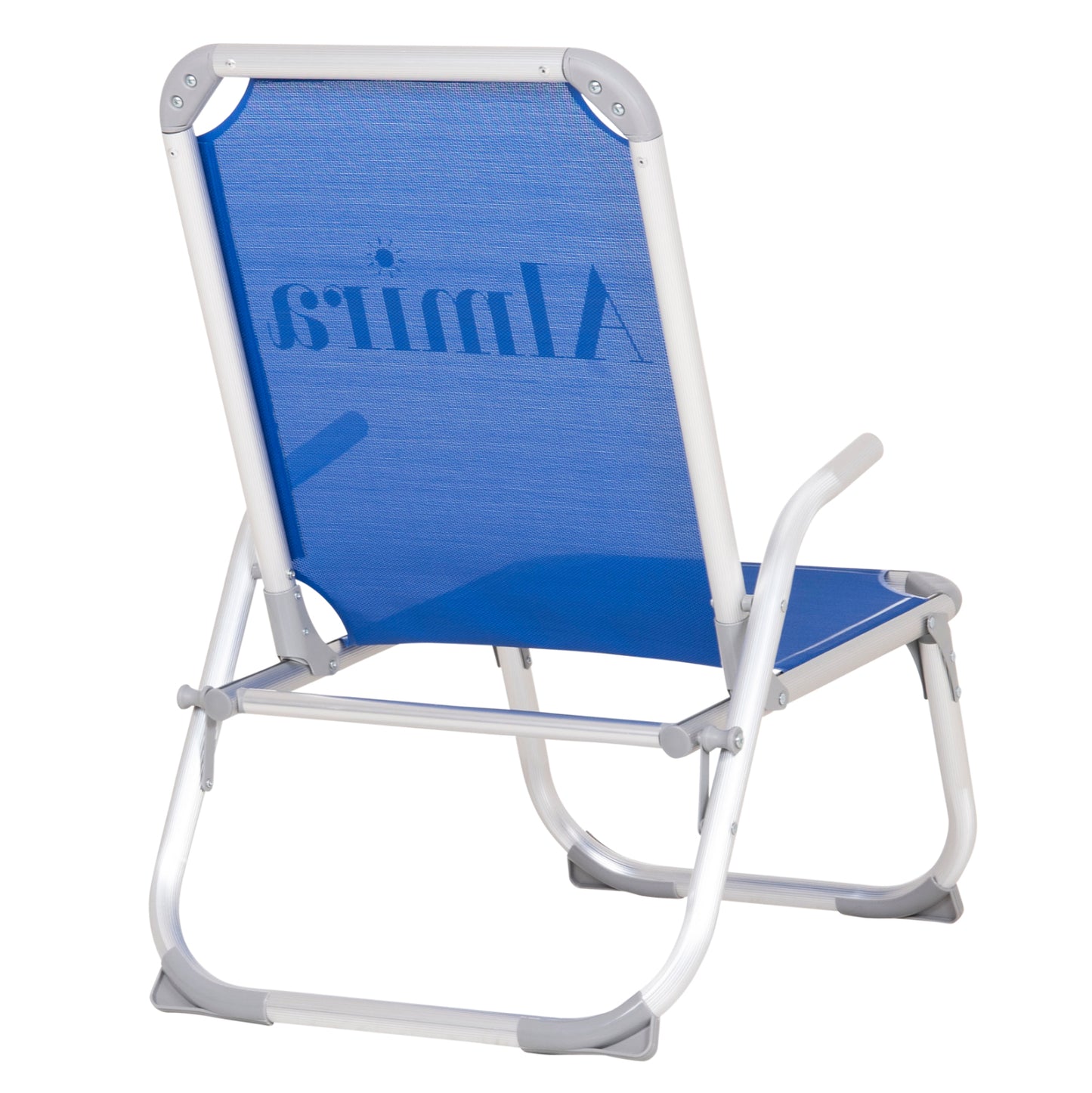 Raised Beach Chair Heavy Duty Aluminum Almira Hm6431.01 Blue Textilene 53x68x80hcm