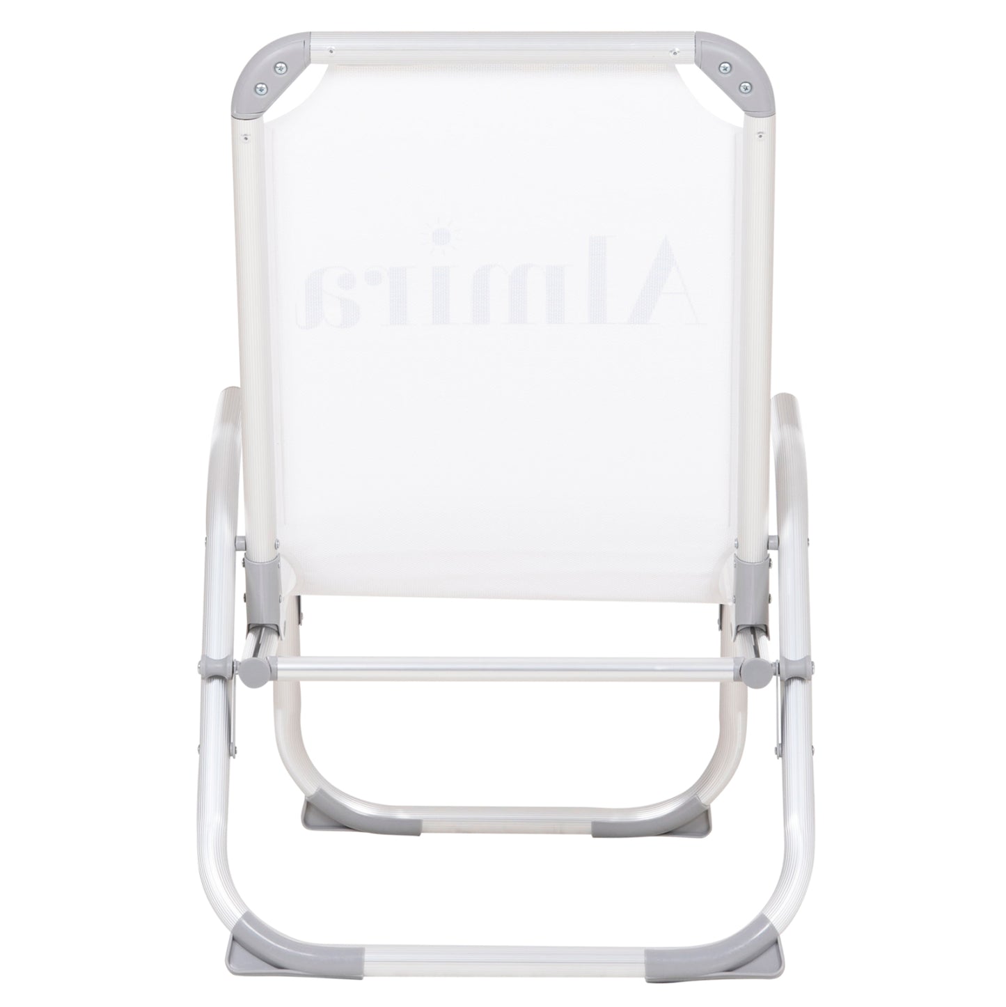 Raised Beach Chair Heavy Duty Aluminum Almira Hm6431.03 White Textilene 53x68x80hcm