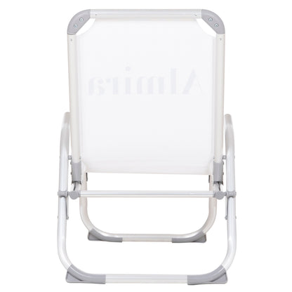Raised Beach Chair Heavy Duty Aluminum Almira Hm6431.03 White Textilene 53x68x80hcm