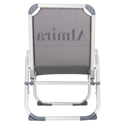 Raised Beach Chair Heavy Duty Aluminum Almira Hm6431.10 Grey Textilene 53x68x80hcm