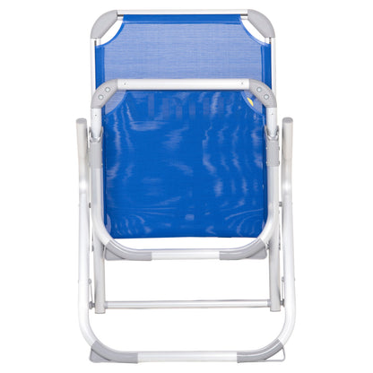 Raised Beach Chair Heavy Duty Aluminum Almira Hm6431.01 Blue Textilene 53x68x80hcm