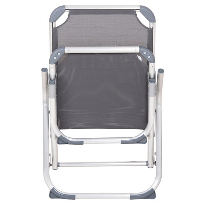 Raised Beach Chair Heavy Duty Aluminum Almira Hm6431.10 Grey Textilene 53x68x80hcm