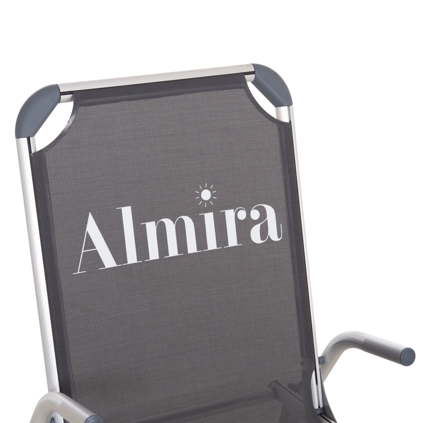 Raised Beach Chair Heavy Duty Aluminum Almira Hm6431.10 Grey Textilene 53x68x80hcm