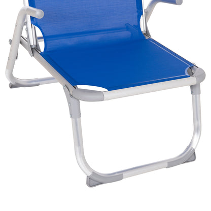 Raised Beach Chair Heavy Duty Aluminum Almira Hm6431.01 Blue Textilene 53x68x80hcm