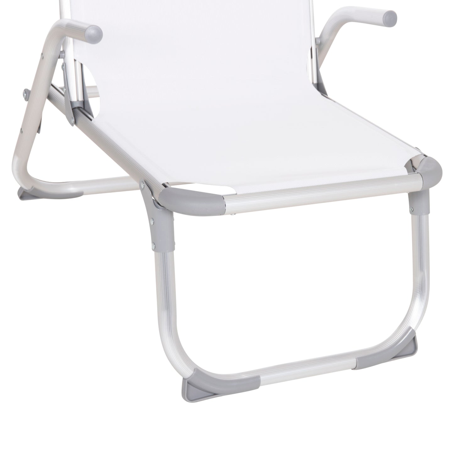 Raised Beach Chair Heavy Duty Aluminum Almira Hm6431.03 White Textilene 53x68x80hcm