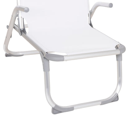 Raised Beach Chair Heavy Duty Aluminum Almira Hm6431.03 White Textilene 53x68x80hcm