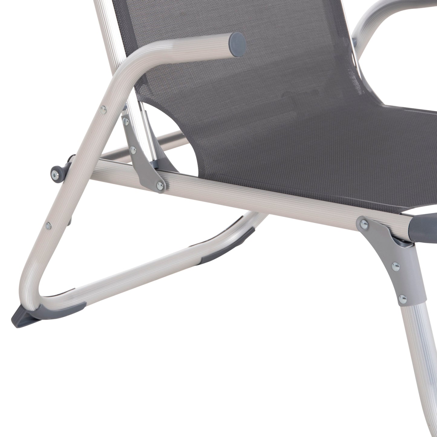 Raised Beach Chair Heavy Duty Aluminum Almira Hm6431.10 Grey Textilene 53x68x80hcm