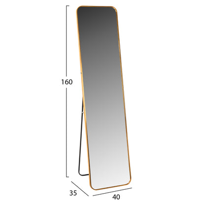 Floor Standing Mirror Boely Hm9577.30 Aluminum Frame In Gold Color 40x35x160hcm.