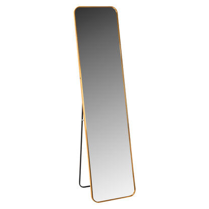 Floor Standing Mirror Boely Hm9577.30 Aluminum Frame In Gold Color 40x35x160hcm.