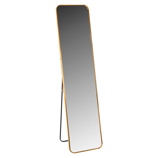 Floor Standing Mirror Boely Hm9577.30 Aluminum Frame In Gold Color 40x35x160hcm.