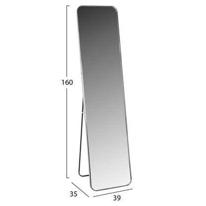Floor Standing Mirror Boely Hm9577.40 Aluminum Frame In Silver Color 40x35x160hcm.