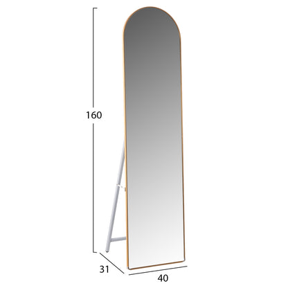 Floor Standing Mirror Joely Hm9578.30 Aluminum Frame In Gold Color 40x31x160hcm.