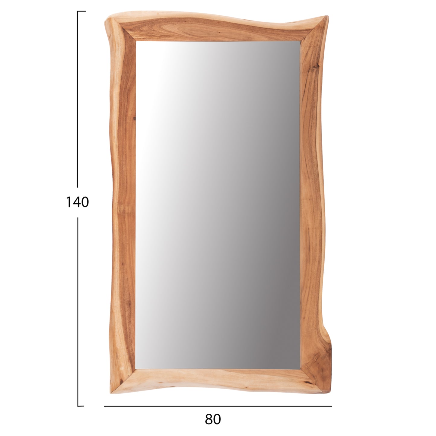 Wall Mirror Zion Hm8186.21 Solid Acacia Wood-light Natural Wood Color 140x80x4(thickness)cm.