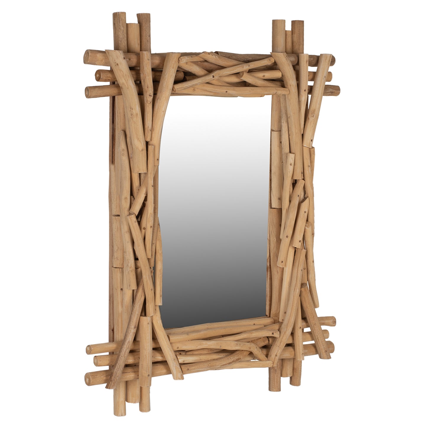 Mirror Fb99372 Solid Teak Branches Natural 100x80h