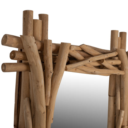Mirror Fb99372 Solid Teak Branches Natural 100x80h