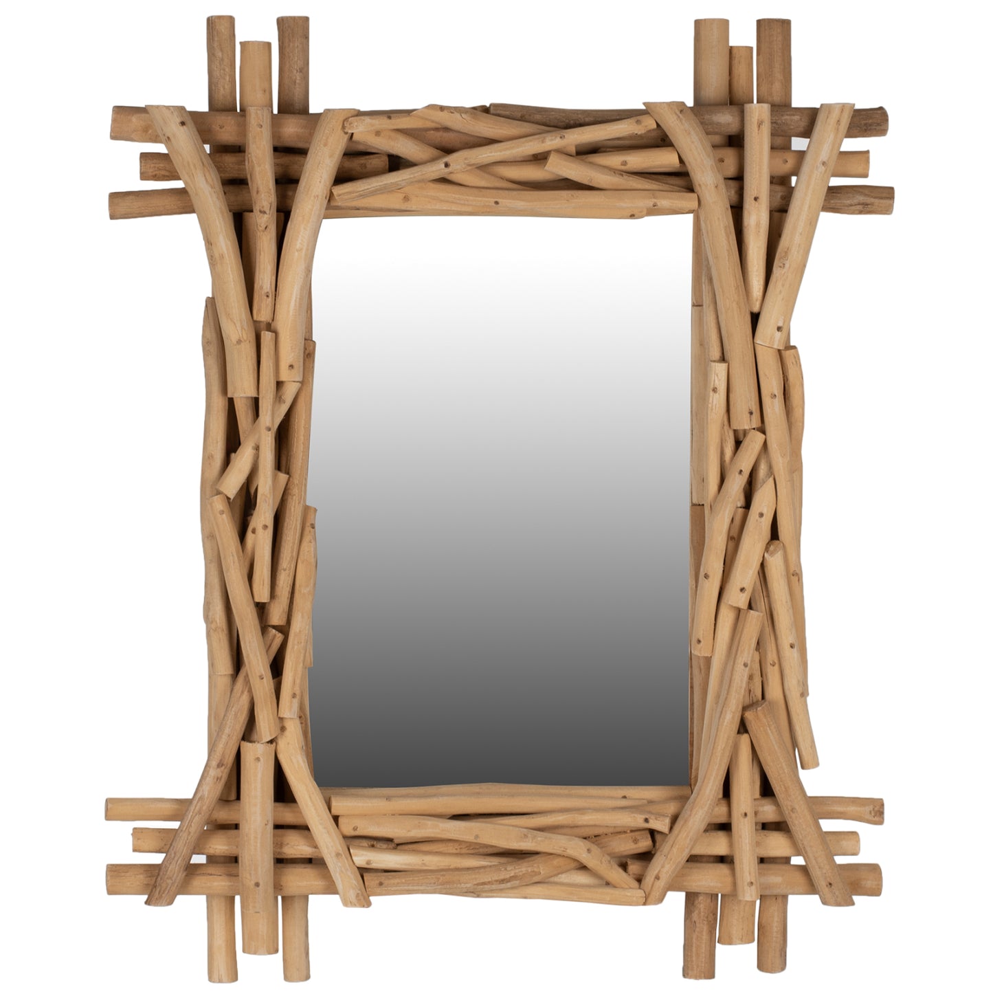 Mirror Fb99372 Solid Teak Branches Natural 100x80h