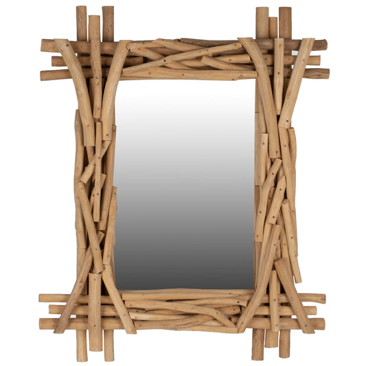 Mirror Fb99372 Solid Teak Branches Natural 100x80h