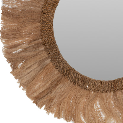 Mirror Round With Abaca Frame Natural Color 90x4,5x90hcm.hm7730