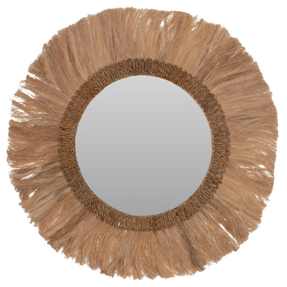 Mirror Round With Abaca Frame Natural Color 90x4,5x90hcm.hm7730