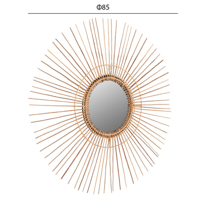 Mirror Round With Coconut Sticks Frame Natural Color Φ85cm.hm7733