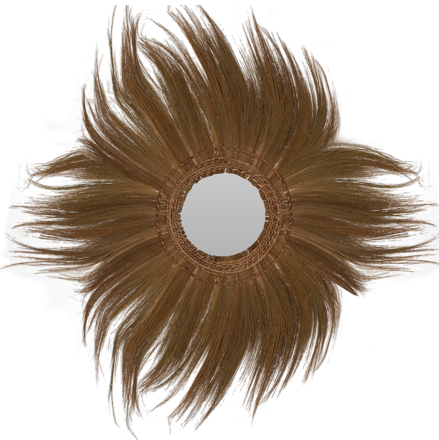 Mirror Round With Banana Bark Frame Natural Color 100x4x100 Cm.hm7735