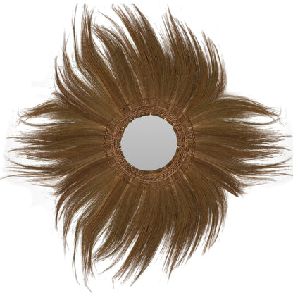 Mirror Round With Banana Bark Frame Natural Color 100x4x100 Cm.hm7735