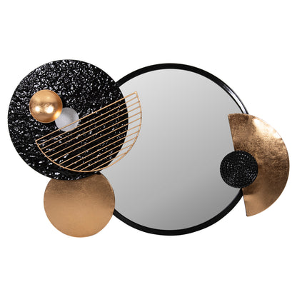 Wall Mirror Hm4211 Metal In Black-gold 82x8x52hcm.