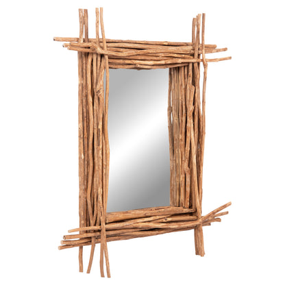 Wall Mirror Twigger Hm4442 Driftwood In Natural Color 80x15x100hcm.