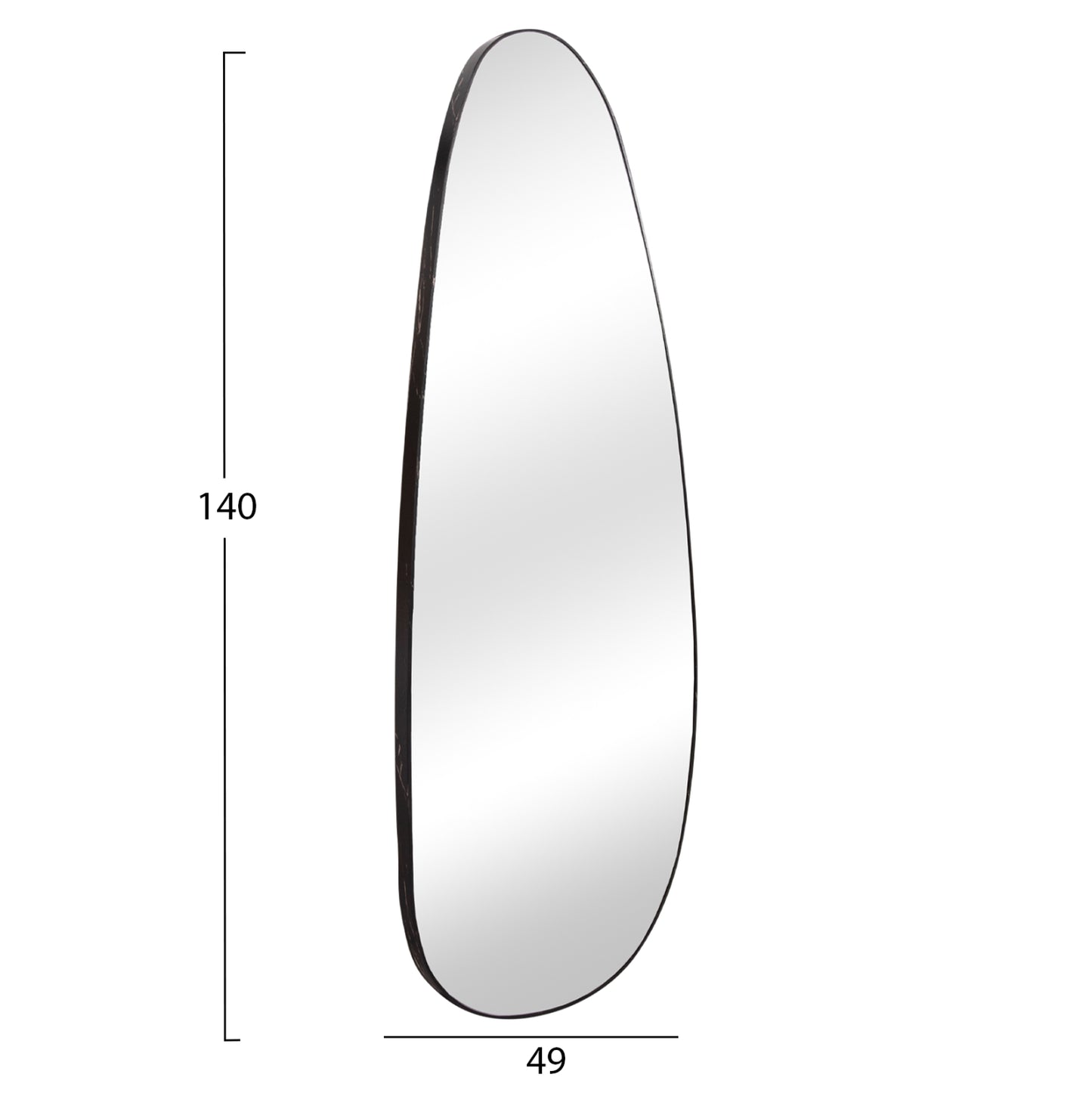 Wall Mirror Crither Hm4486.01 Mdf Frame In Black Marble Coloring 49x140hcm.