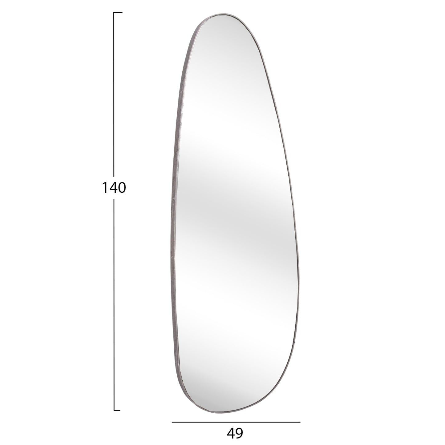 Wall Mirror Crither Hm4486.02 Mdf Frame In Grey Marble Coloring 49x140hcm.