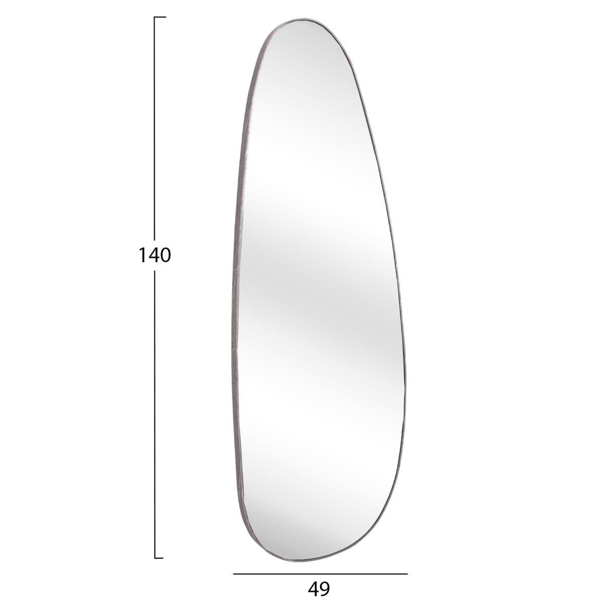 Wall Mirror Crither Hm4486.02 Mdf Frame In Grey Marble Coloring 49x140hcm.