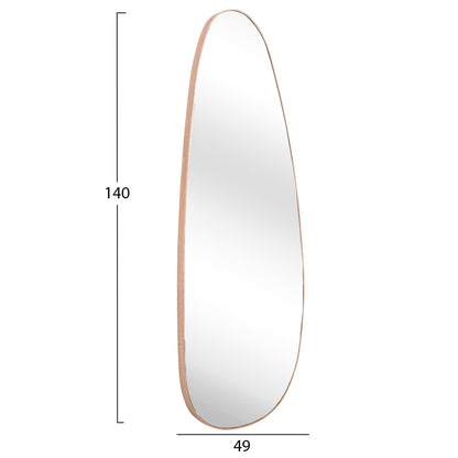 Wall Mirror Crither Hm4486.03 Mdf Frame In Natural Wood Coloring 49x140hcm.