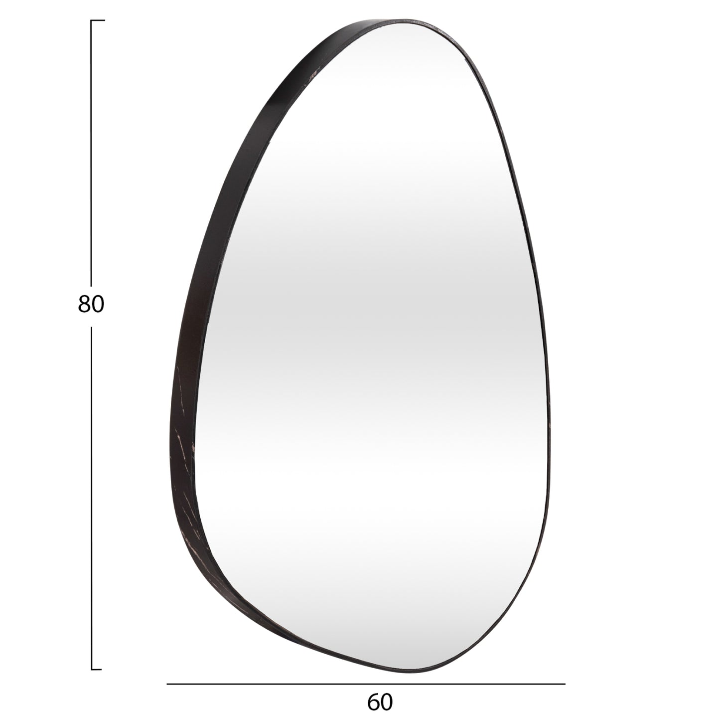 Wall Mirror Irregu Hm4487.01 Mdf Frame In Black Marble Coloring 60x80hcm.