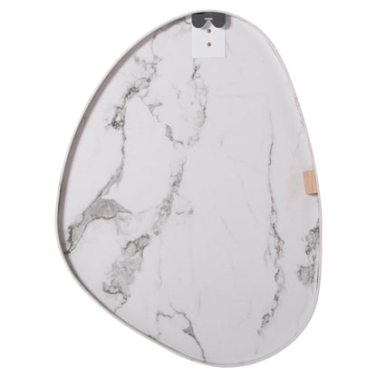 Wall Mirror Irregu Hm4487.05 Mdf Frame In White Marble Coloring 60x80hcm.