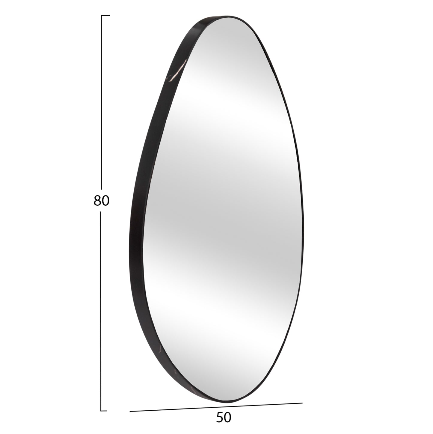 Ova Mirror (Black Marble) -50xH80cm