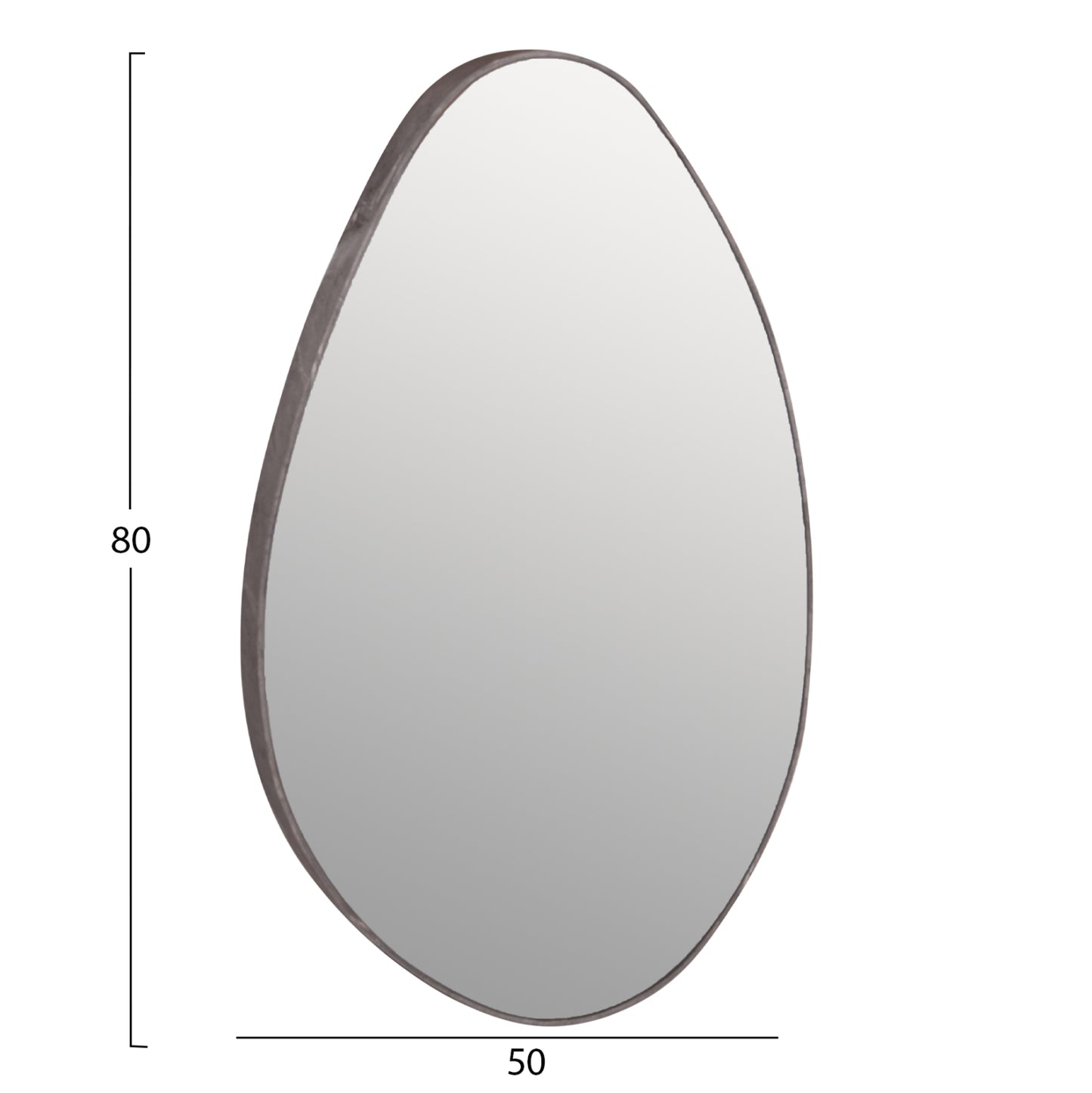 Wall Mirror Drop Hm4488.02 Mdf Frame In Grey Marble Coloring 50x80hcm.