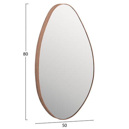 Wall Mirror Drop Hm4488.03 Mdf Frame In Natural Wood Color 50x80hcm.