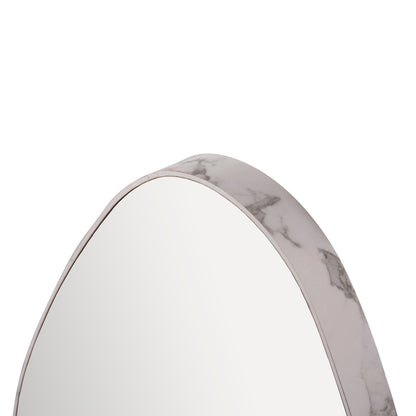 Wall Mirror Drop Hm4488.05 Mdf Frame In White Marble Coloring 50x80hcm.