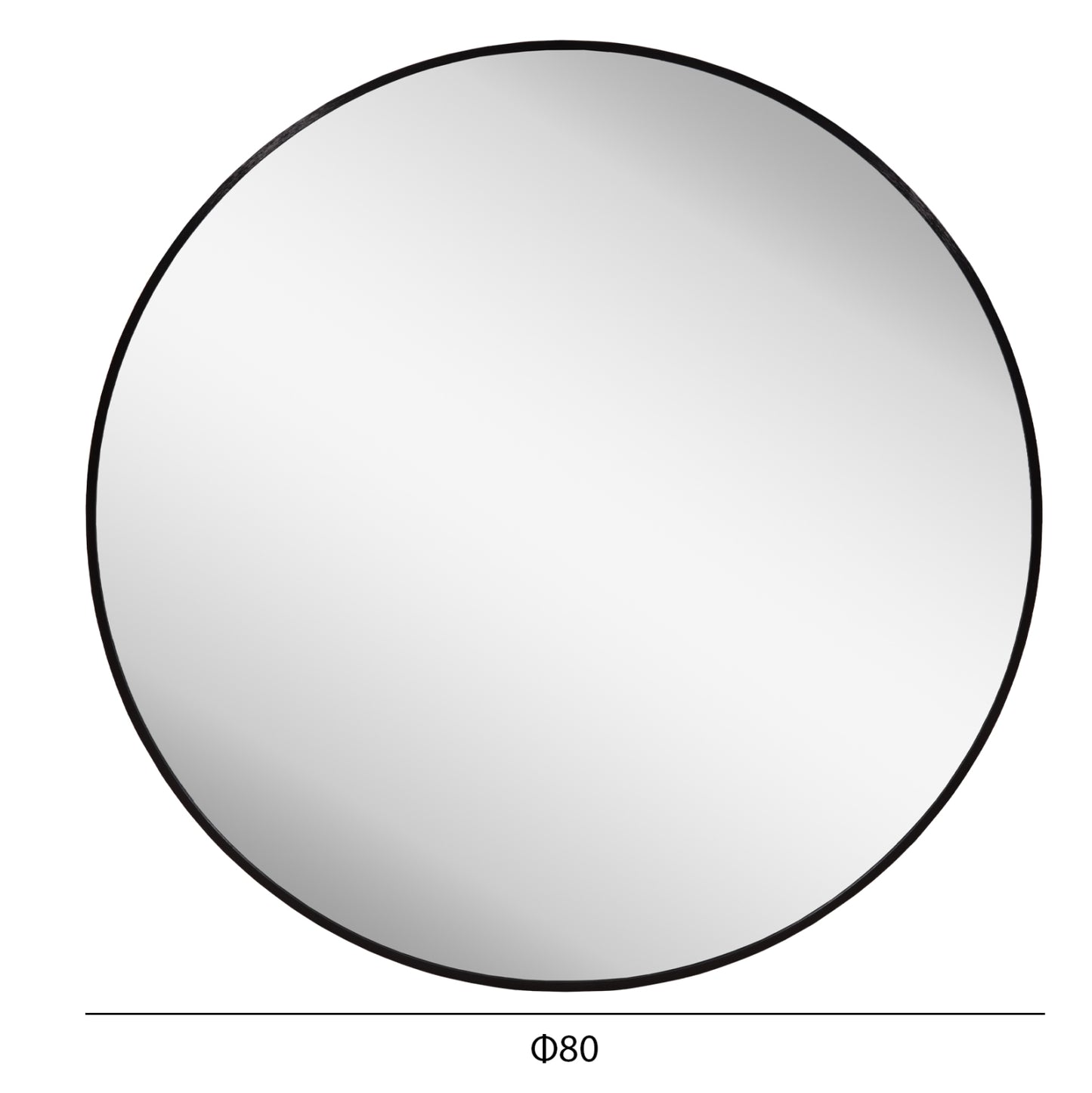 Round Black Mirror - Dia80cm