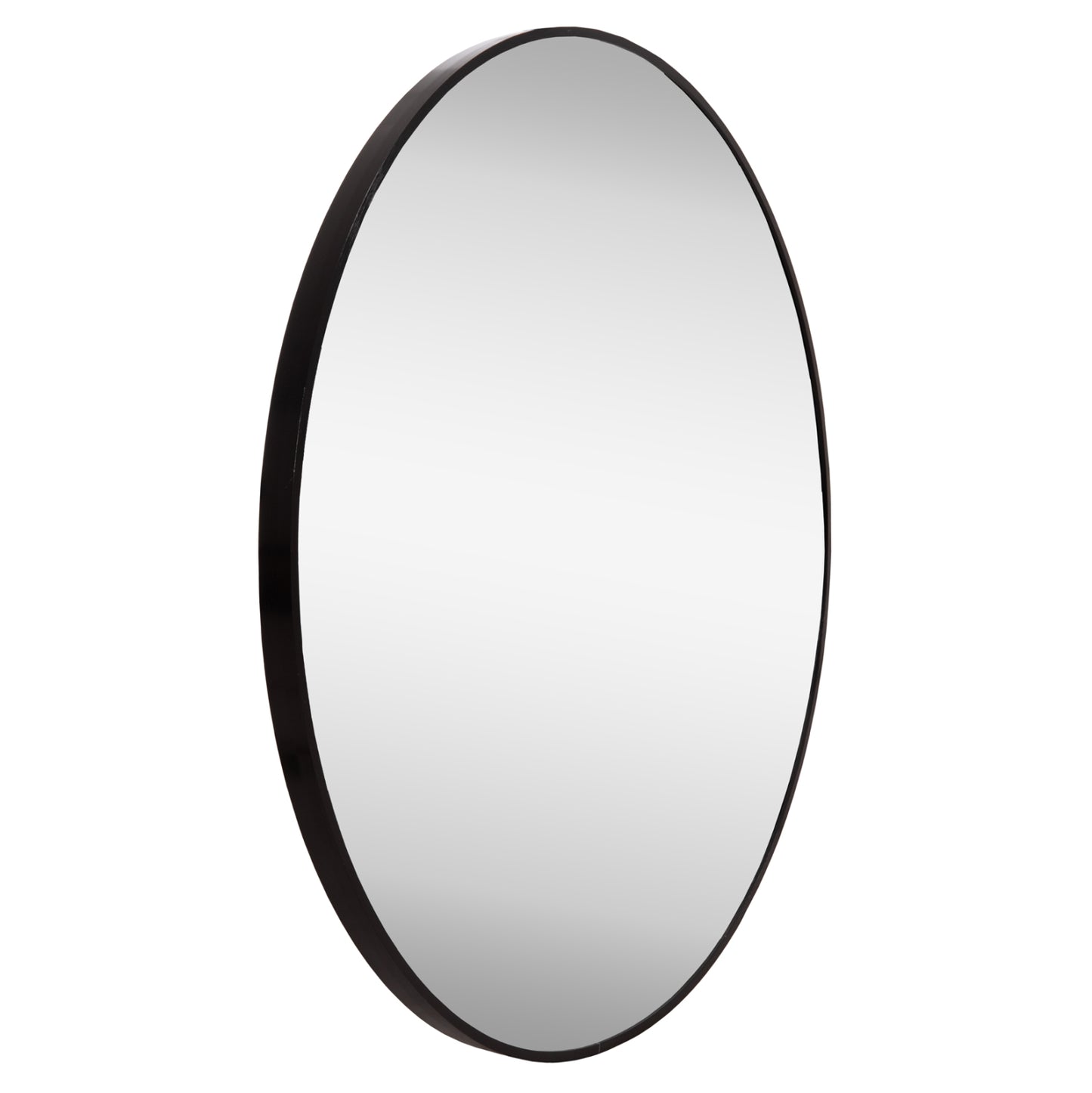 Wall Mirror Series Archer Hm4498.01 Round Aluminum Frame In Black Φ80cm.