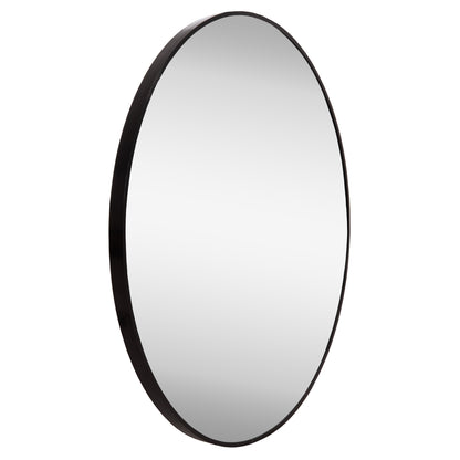 Wall Mirror Series Archer Hm4498.01 Round Aluminum Frame In Black Φ80cm.
