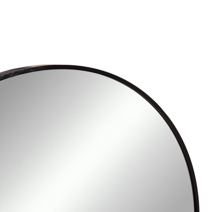 Wall Mirror Series Archer Hm4498.01 Round Aluminum Frame In Black Φ80cm.
