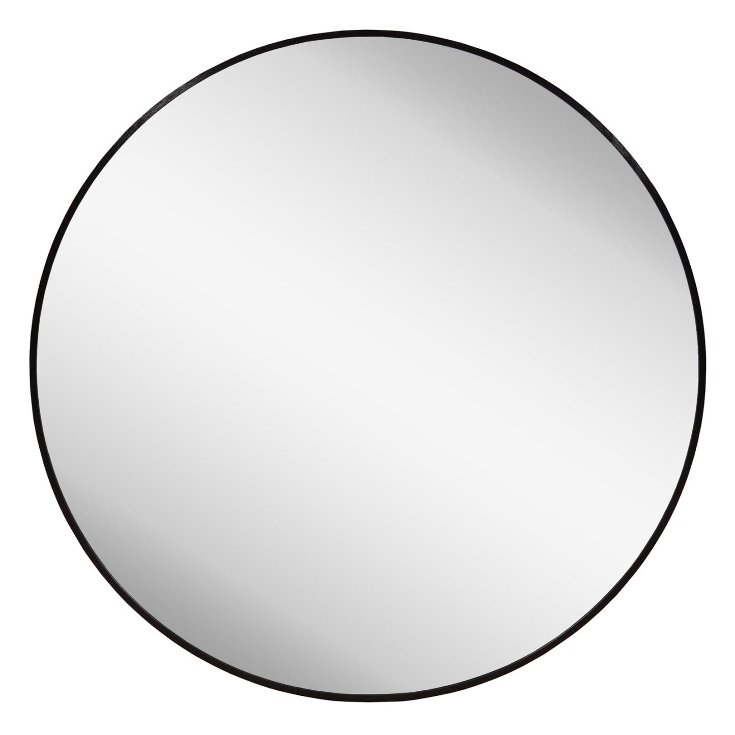 Wall Mirror Series Archer Hm4498.01 Round Aluminum Frame In Black Φ80cm.