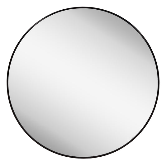 Wall Mirror Series Archer Hm4498.01 Round Aluminum Frame In Black Φ80cm.