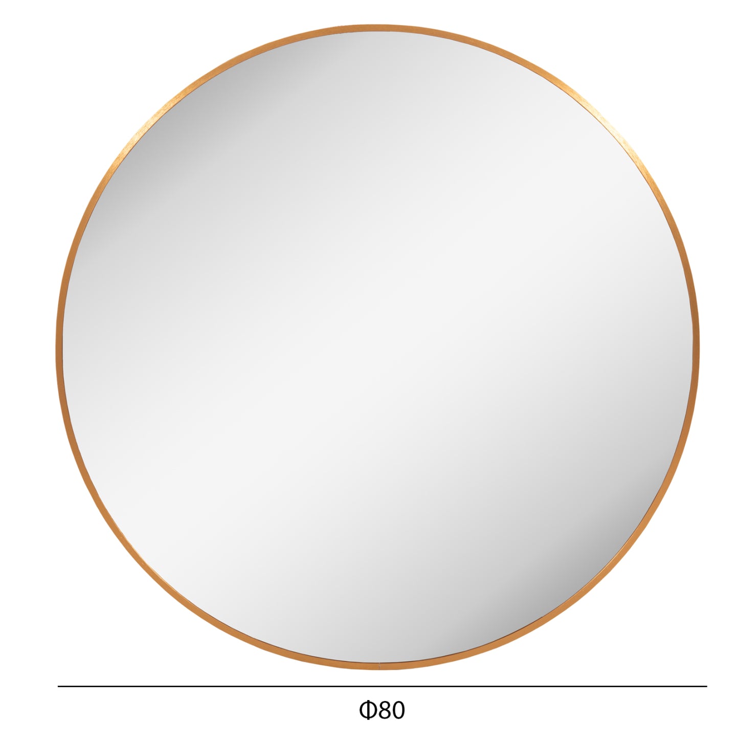 Wall Mirror Series Archer Hm4498.30 Round Aluminum Frame In Golden Φ80cm.