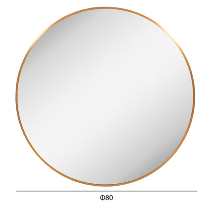 Wall Mirror Series Archer Hm4498.30 Round Aluminum Frame In Golden Φ80cm.
