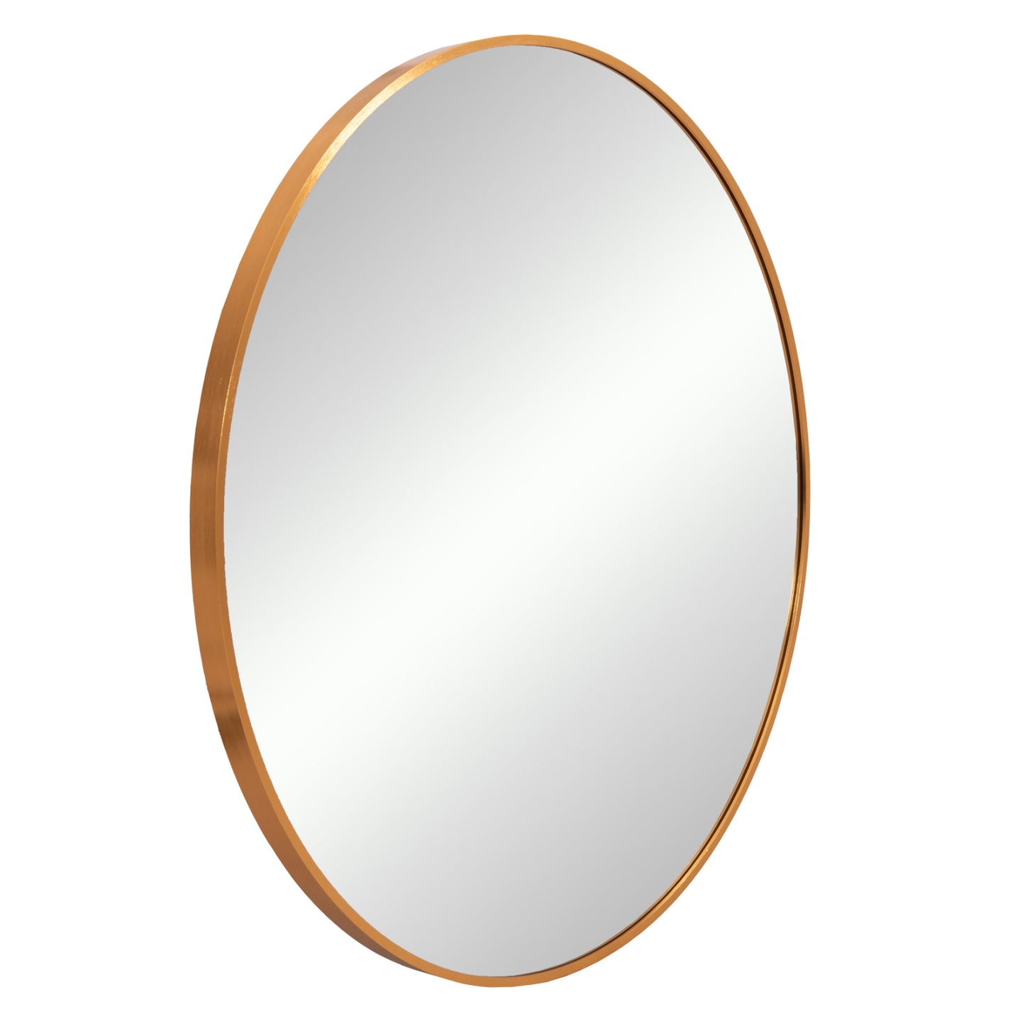Wall Mirror Series Archer Hm4498.30 Round Aluminum Frame In Golden Φ80cm.