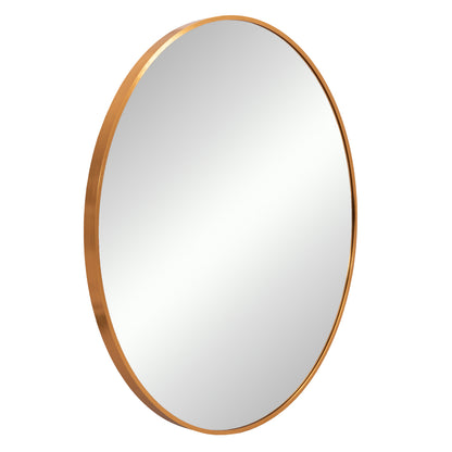 Wall Mirror Series Archer Hm4498.30 Round Aluminum Frame In Golden Φ80cm.