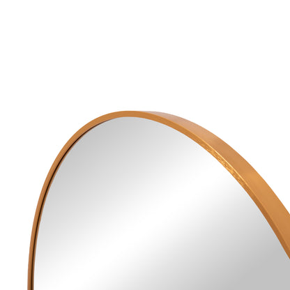 Wall Mirror Series Archer Hm4498.30 Round Aluminum Frame In Golden Φ80cm.