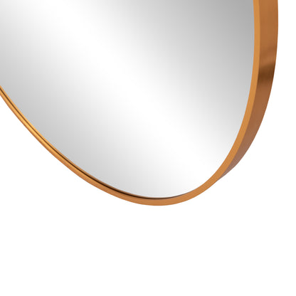 Wall Mirror Series Archer Hm4498.30 Round Aluminum Frame In Golden Φ80cm.